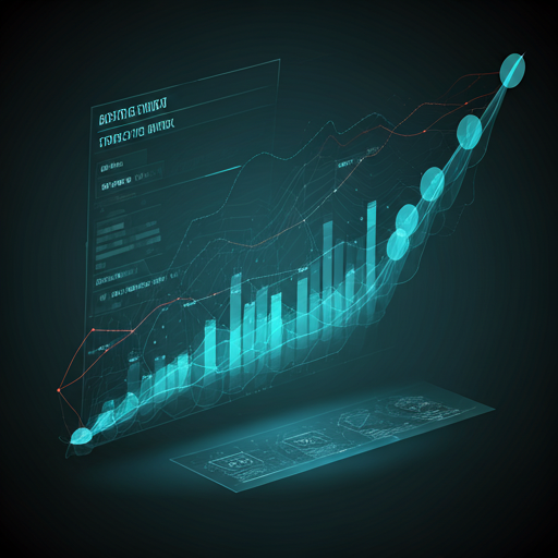 Abstract data visualization showing connections and growth in a modern digital interface with glowing nodes